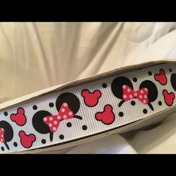 Grosgrain Ribbon 7/8” 5 yards 5/$20 Minnie Mouse ears headband bow polka dots - Picture 7 of 9